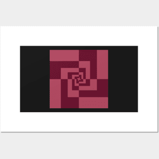 Golden Ratio Orthogonal pattern  - Warm Red Posters and Art